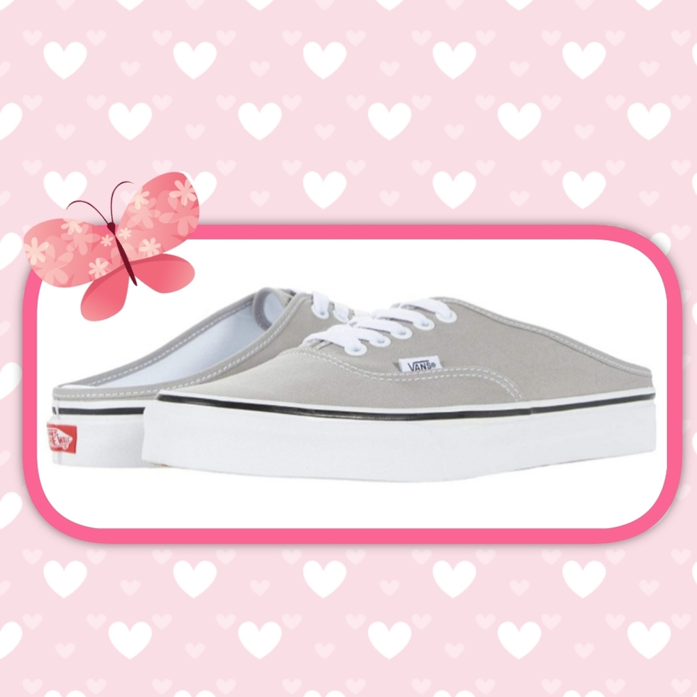 💖LIKE NEW Vans Authentic Gray Mules Size 8💖
